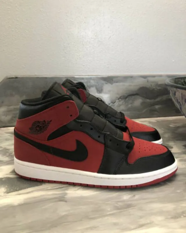 2018 Nike Air Jordan 1 Mid Gym Red/Black-White Size 10.5