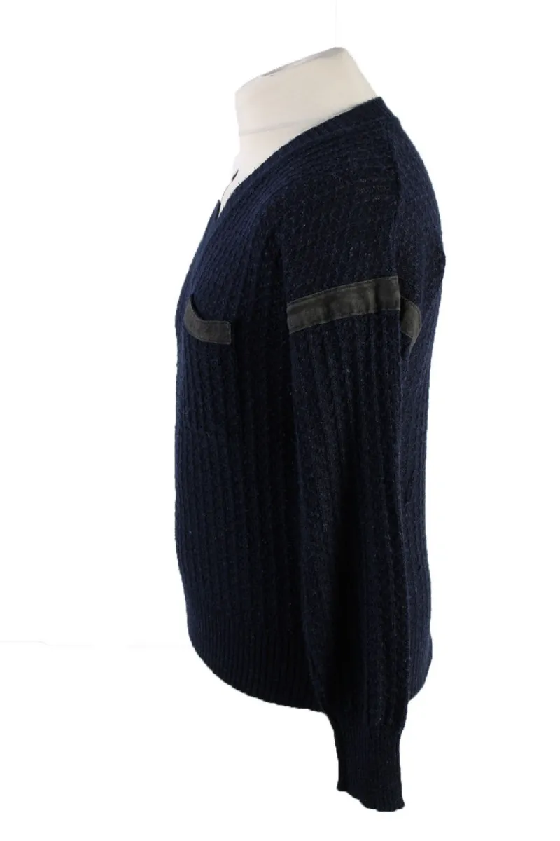 90s Retro Pullover Jumper Mode Monte Carlo Navy S - Pepper Tree London