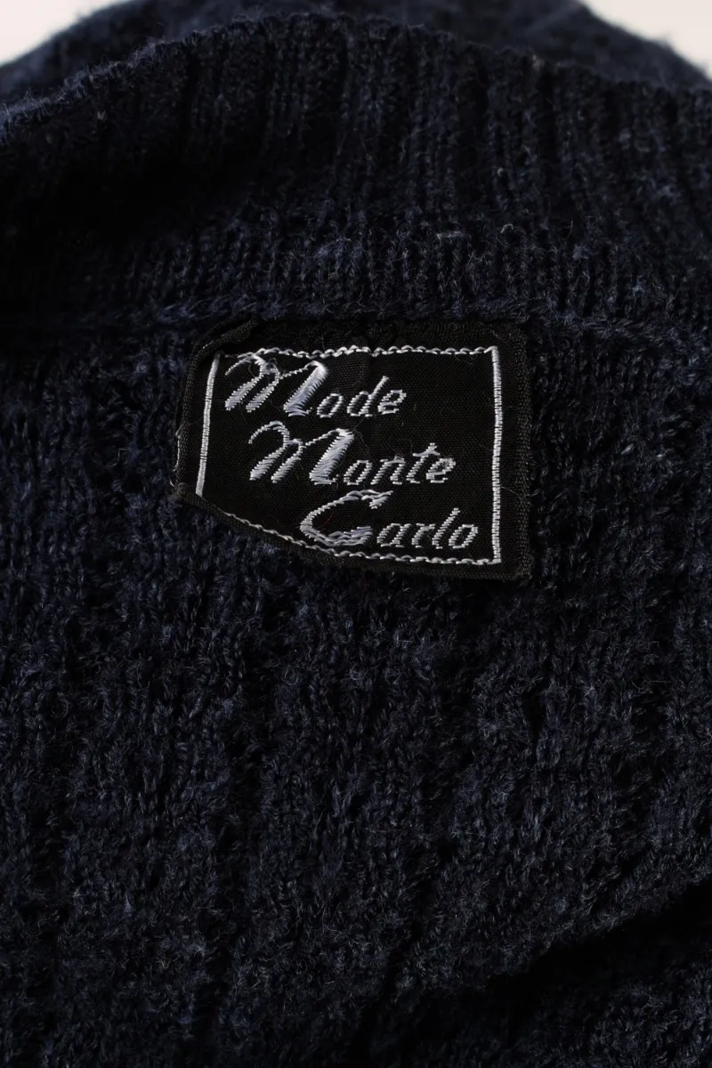 90s Retro Pullover Jumper Mode Monte Carlo Navy S - Pepper Tree London