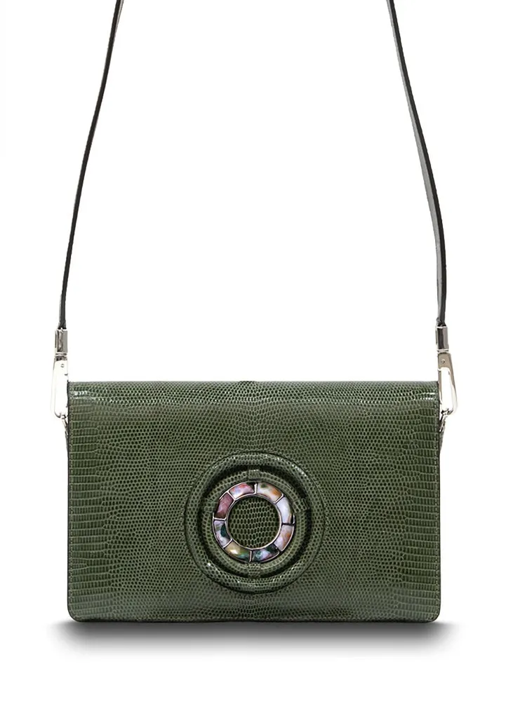 Anna Convertible Crossbody, Green Lizard, Jasper