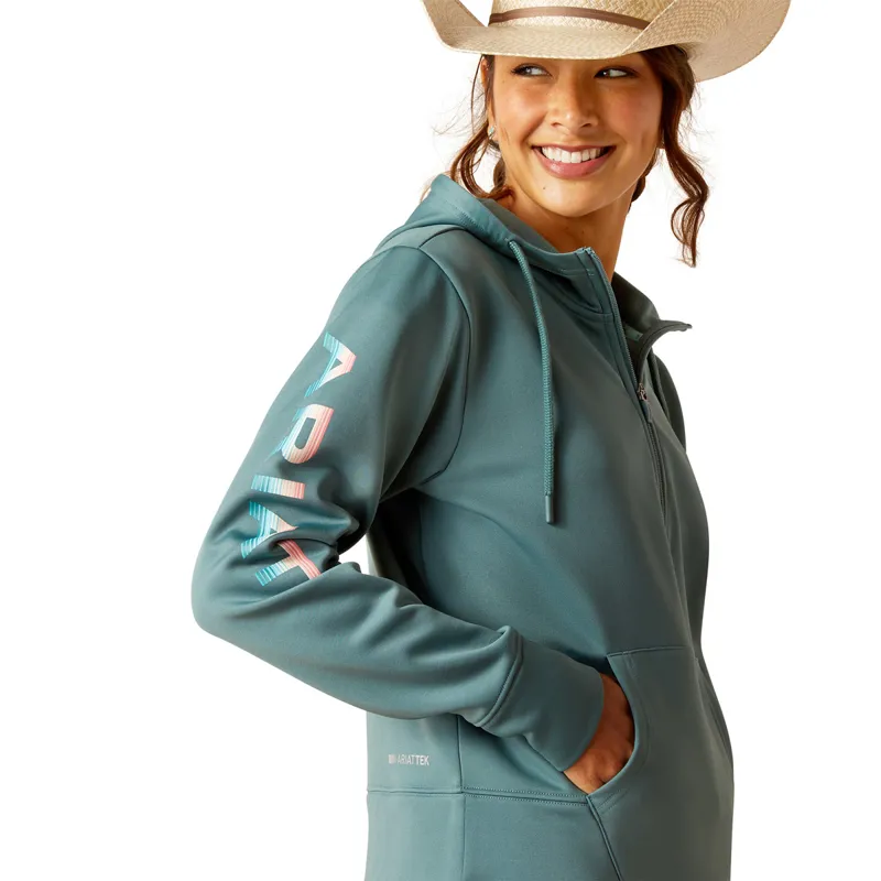 AriatTEK Quarter Zip Ladies Hoodie - North Atlantic