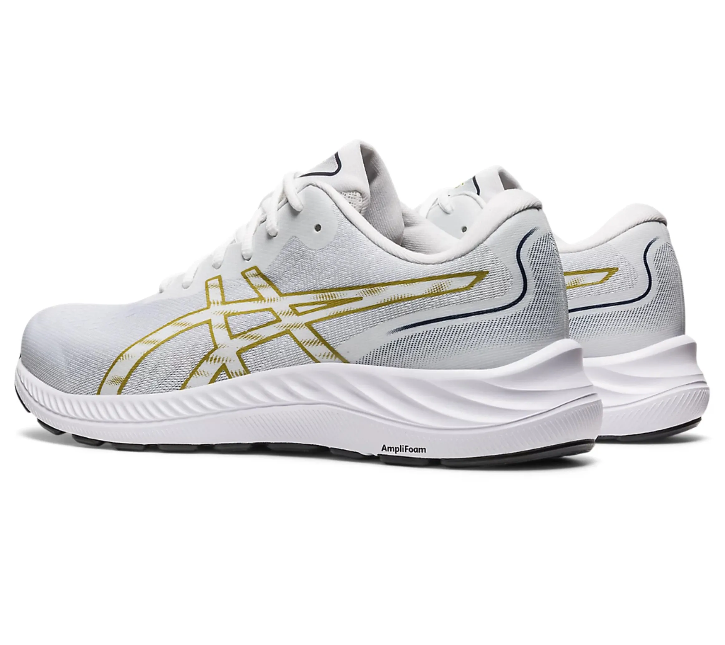 Asics GEL-EXCITE 9 Sports Running Shoes White/Olive Oil - 1011B338