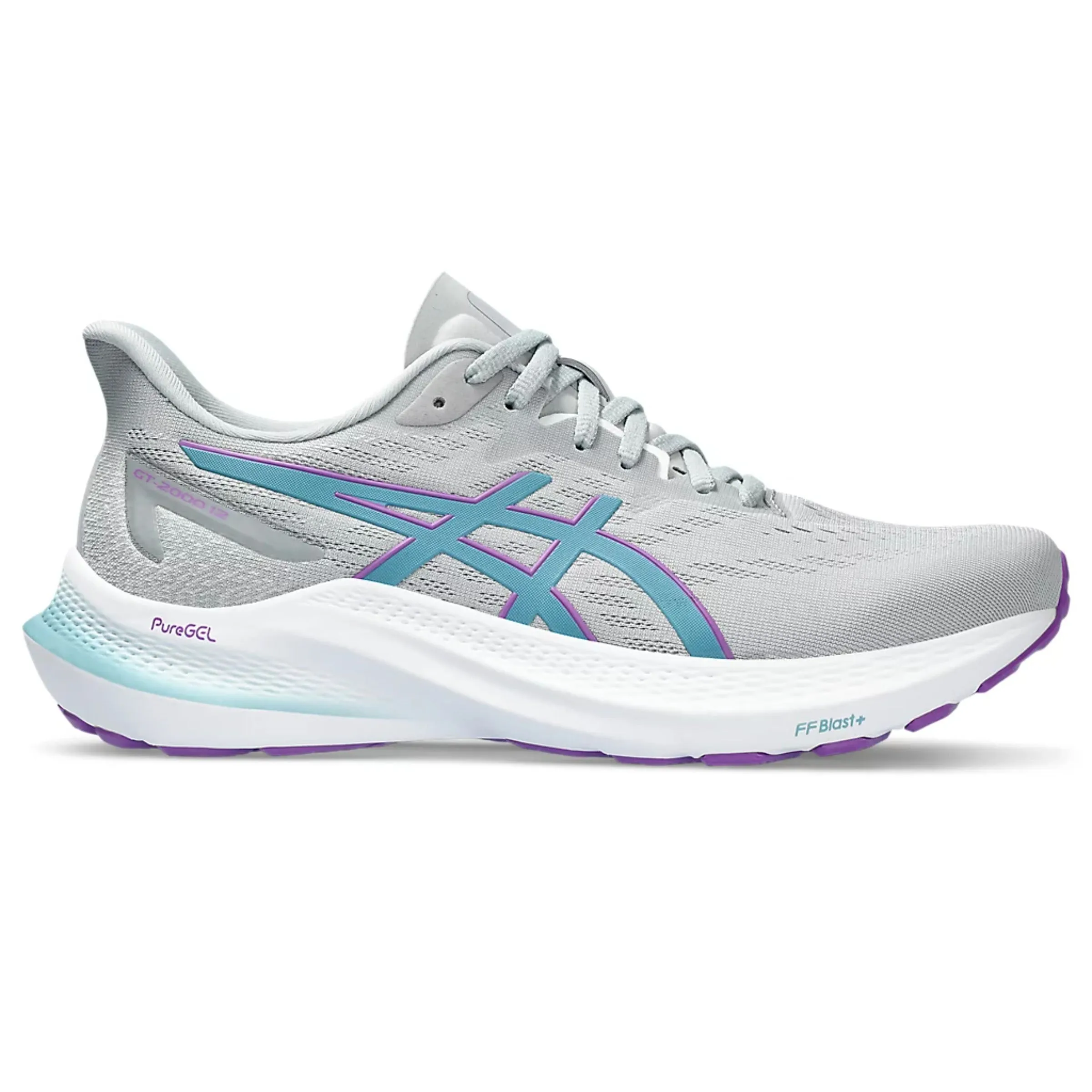 Asics GT-2000 12 Sports Running Shoes Piedmont Grey/Gris Blue - 1012B506