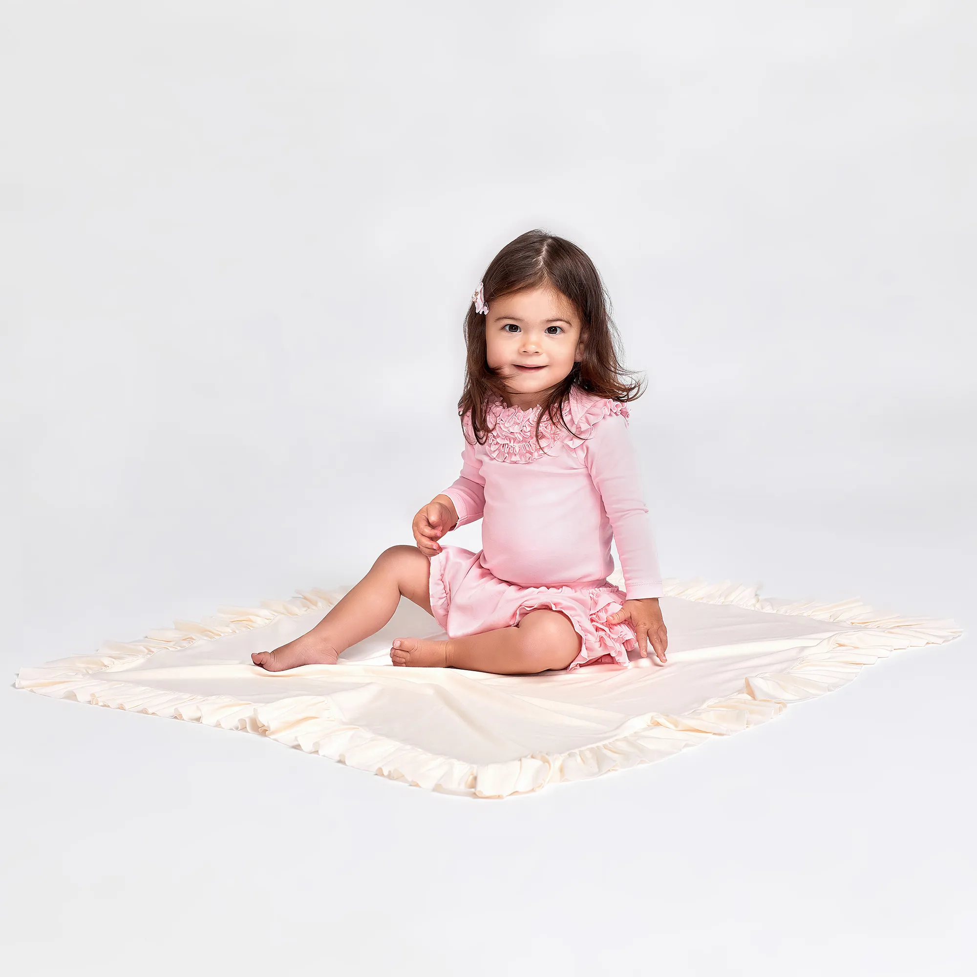 Baby Girls Ivory Cotton Blanket (90cm)