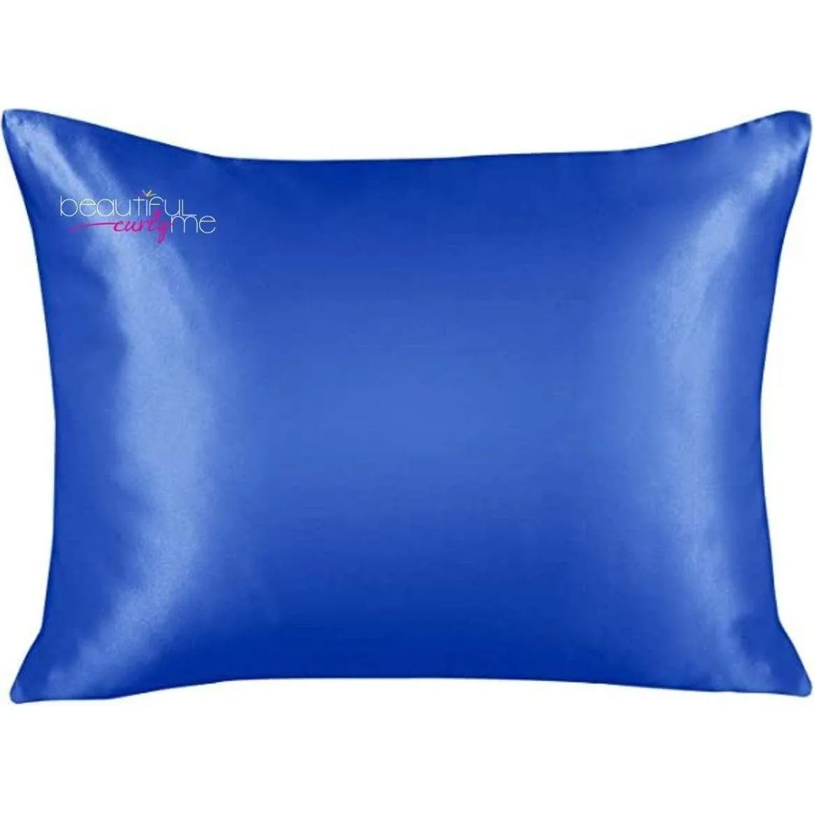 Beautiful Curly Me Satin Charmeuse Pillow Case,  Royal Blue