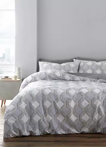 Bianca Atticus Geometric 100% Cotton Duvet Cover Set | Kaleidoscope