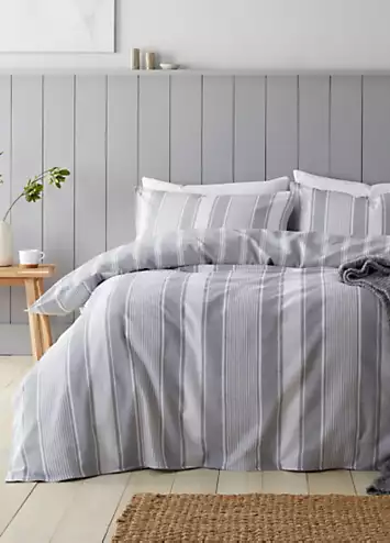 Bianca Brushed Cotton Ticking Stripe Duvet Cover Set | Kaleidoscope