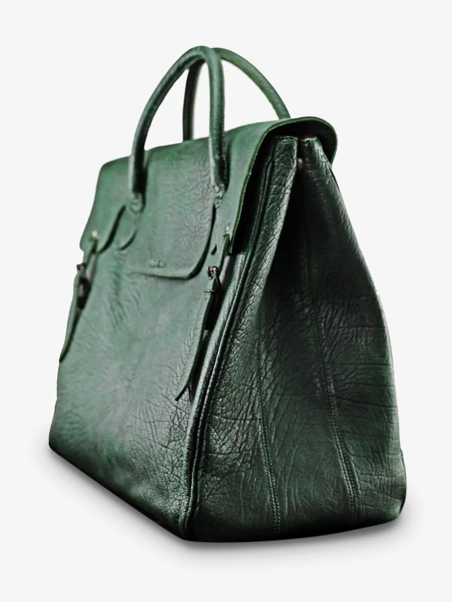 big leather travel bag for men Green - Rouen-Delhi Forest Green | PAUL MARIUS