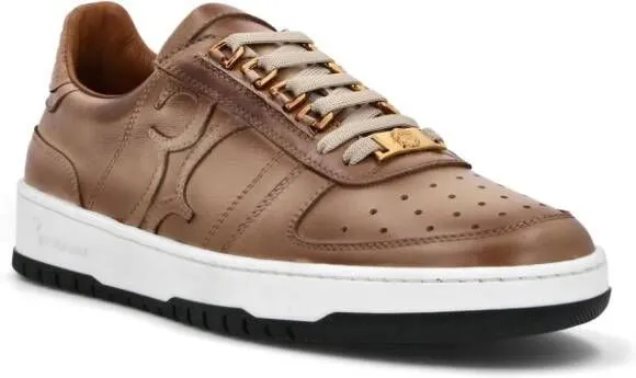 Billionaire Lo-top logo-patch sneakers Neutrals