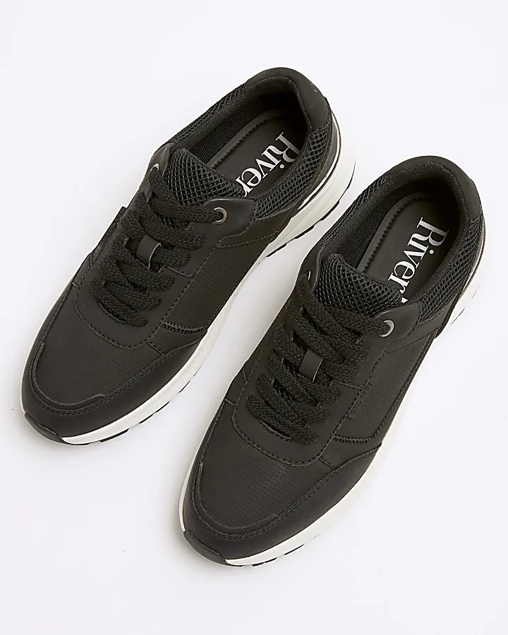 Black panelled trainers