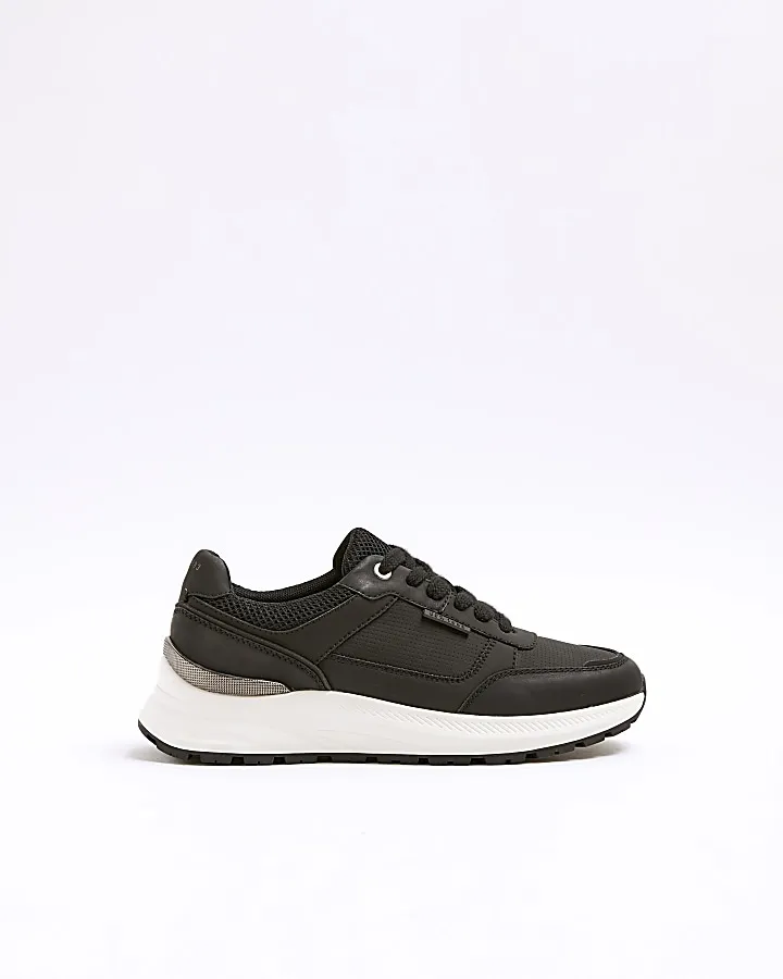 Black panelled trainers