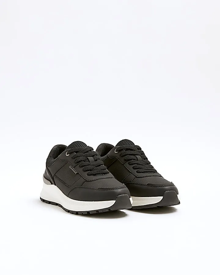 Black panelled trainers