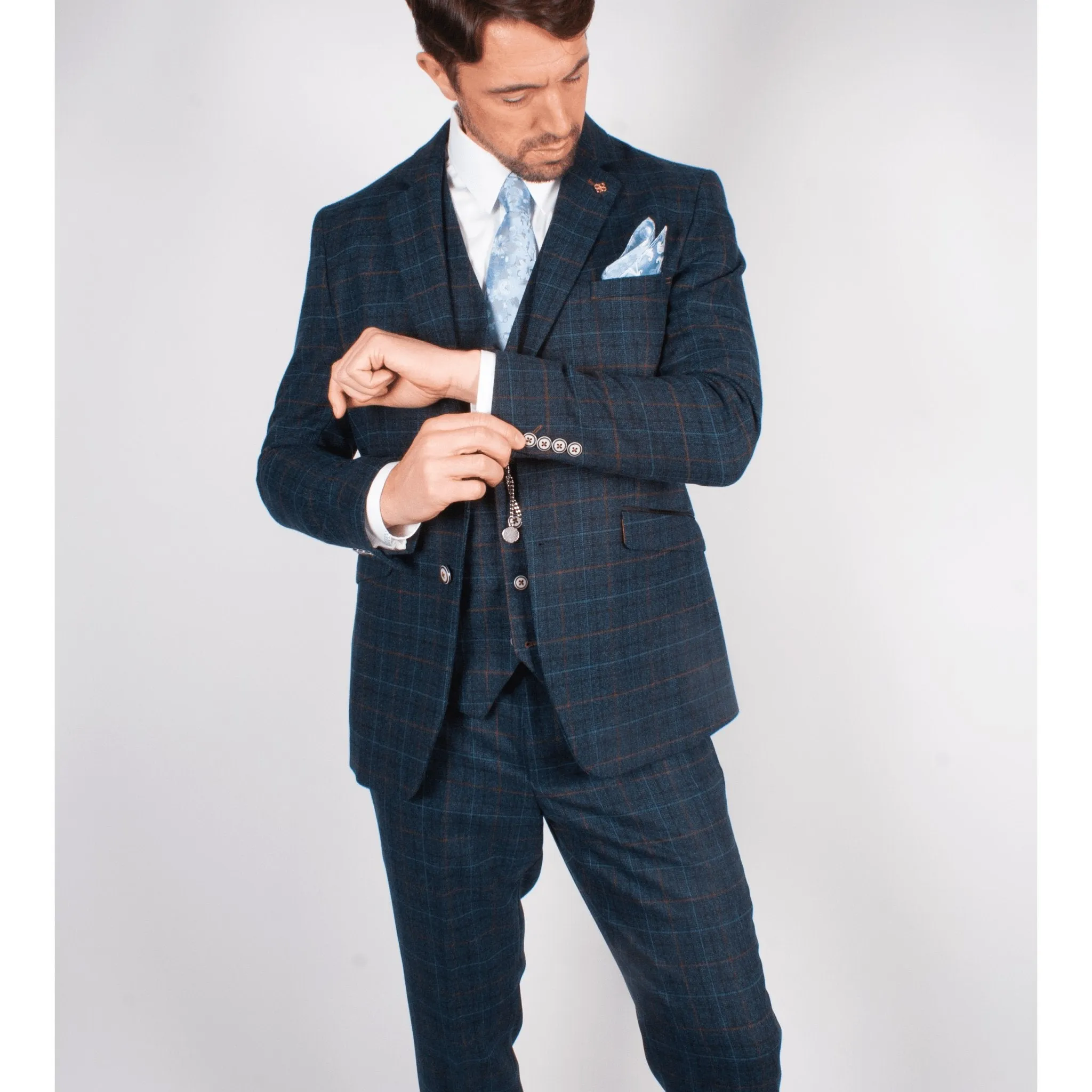 Blue Check Slim Fit Jacket