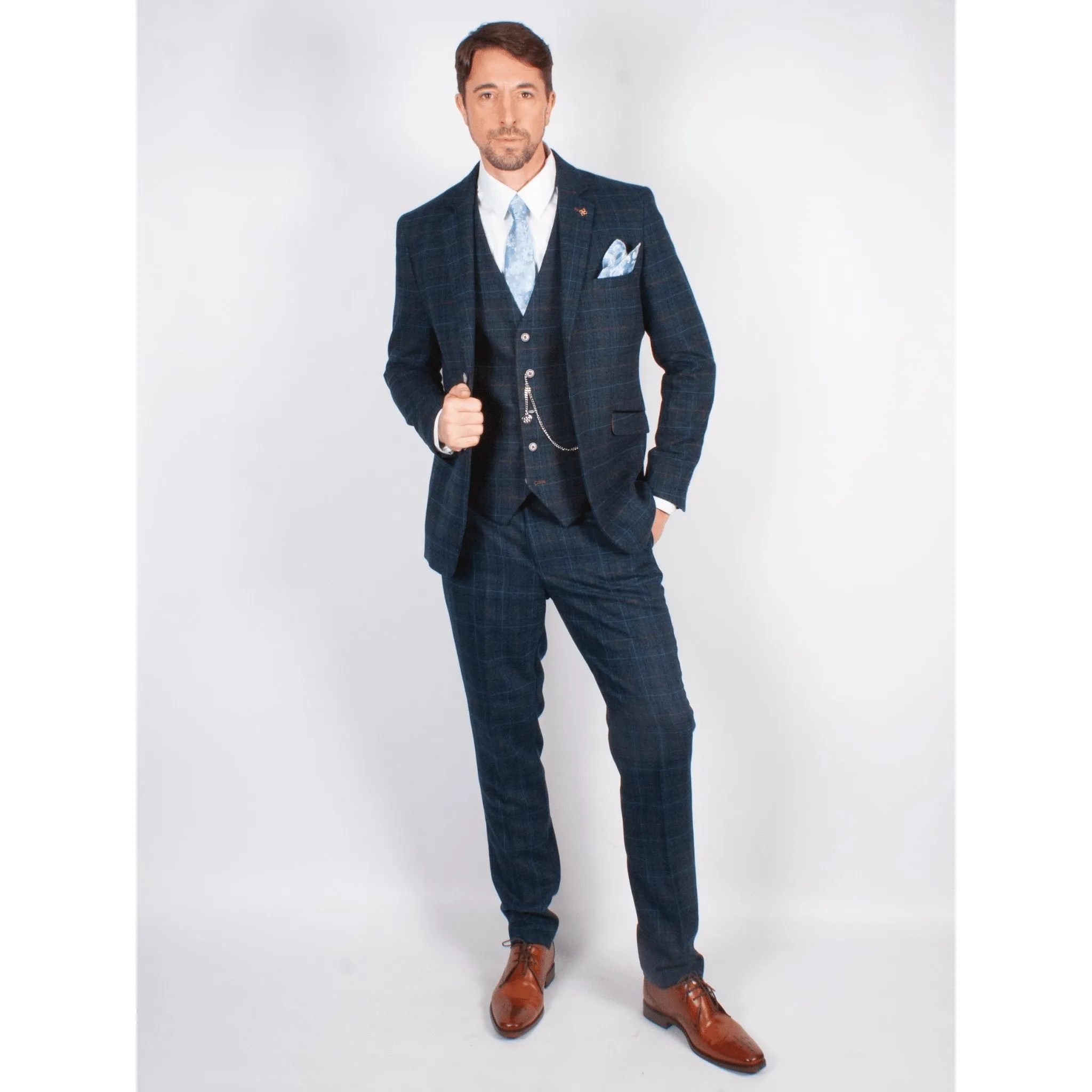 Blue Check Slim Fit Jacket