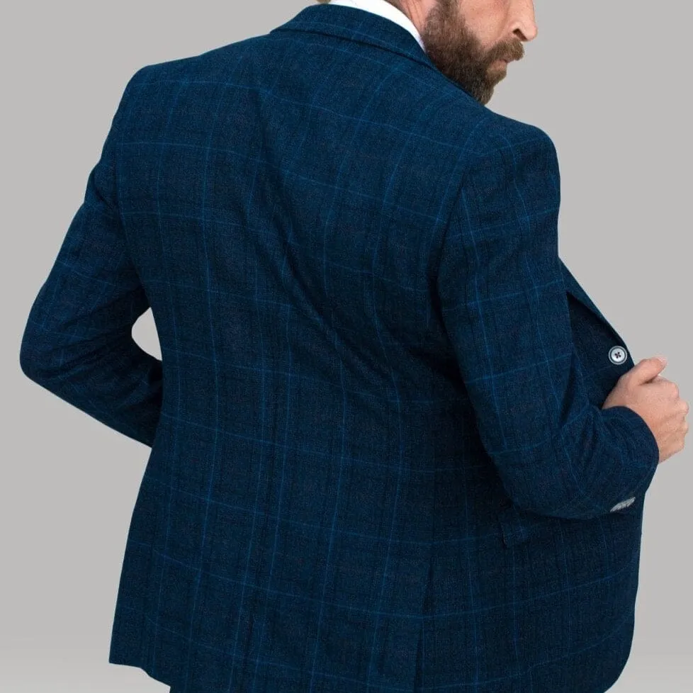 Blue Check Slim Fit Jacket