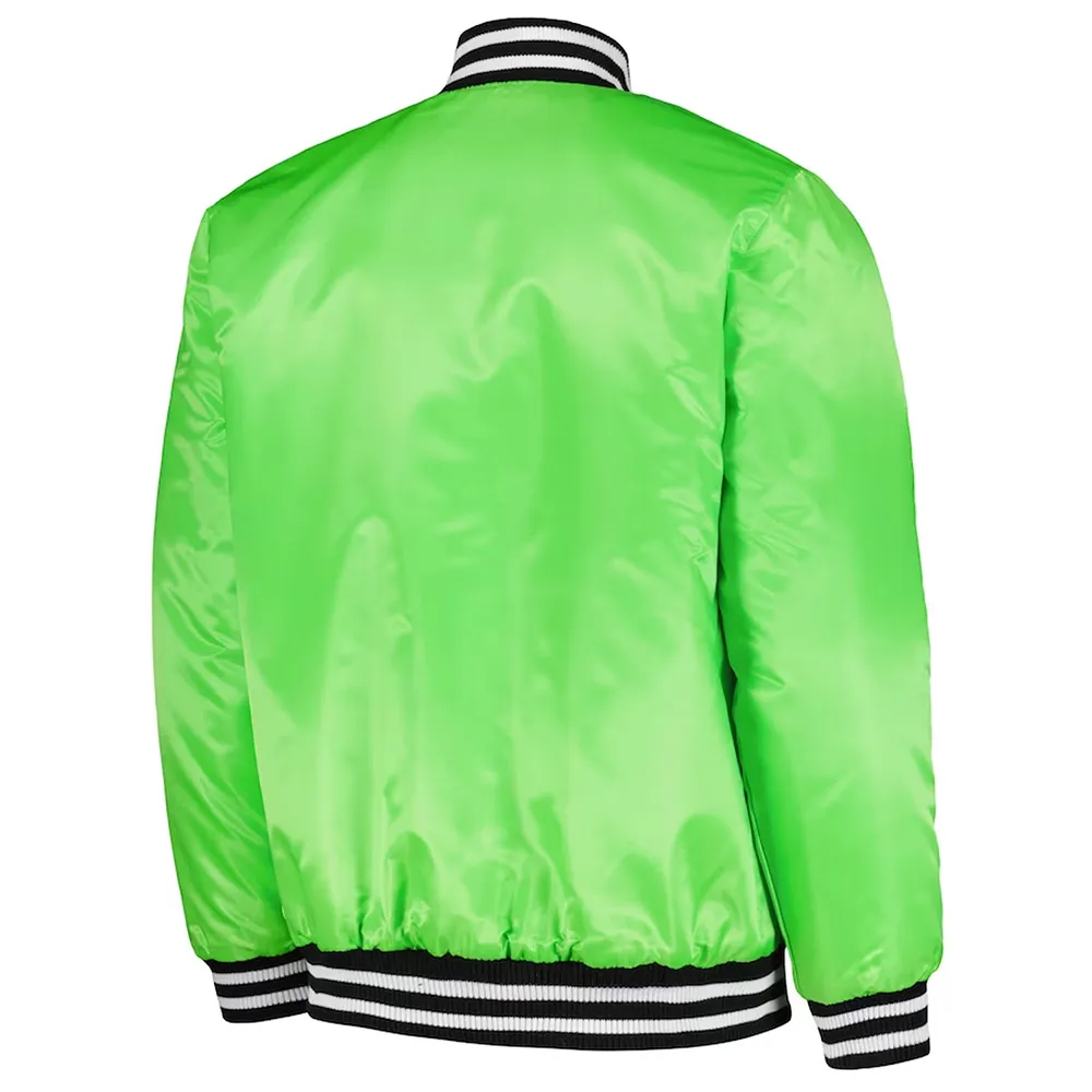 Boston Red Sox Cross Bronx Fashion Neon Green Satin Jacket