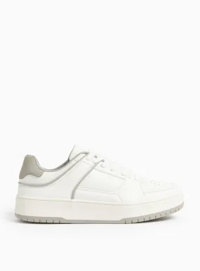 Buy White Contrast Lace Up Trainers 9 | Trainers | Tu