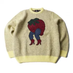 by Parra Stupid Strawberry Knitted Pullover (Yellow)