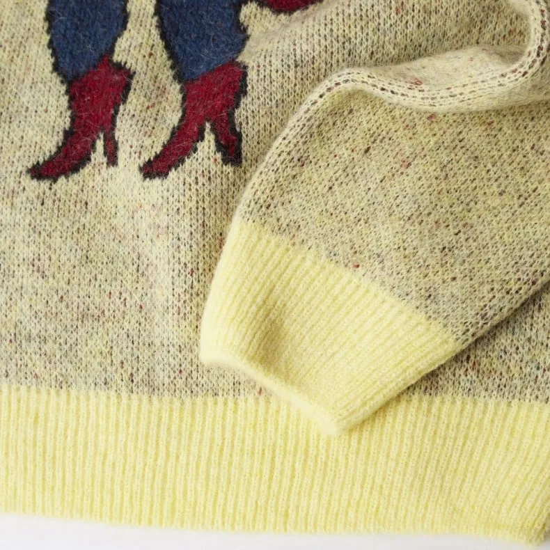 by Parra Stupid Strawberry Knitted Pullover (Yellow)