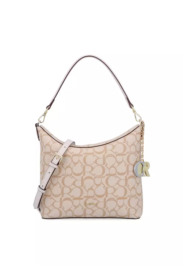 Carlo Rino Medium Beige Carlo GEO Top Handle Crossbody