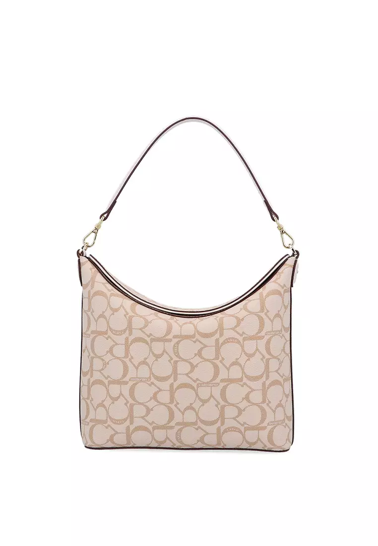 Carlo Rino Medium Beige Carlo GEO Top Handle Crossbody