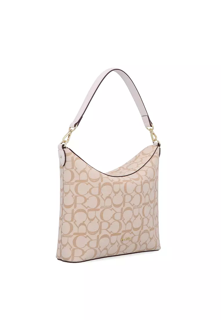 Carlo Rino Medium Beige Carlo GEO Top Handle Crossbody