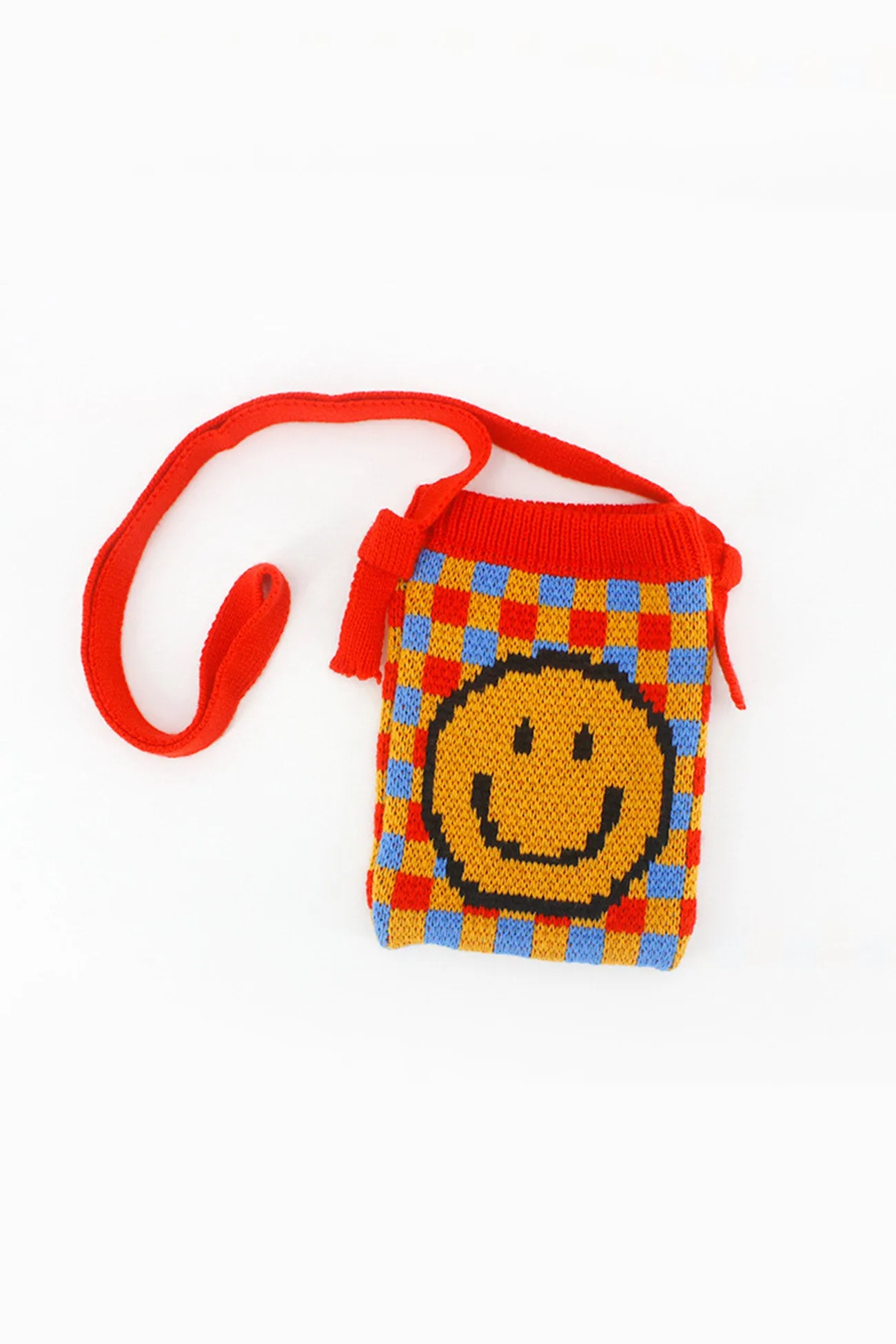 Cartoon Smiley Knitted One-Shoulder Bag