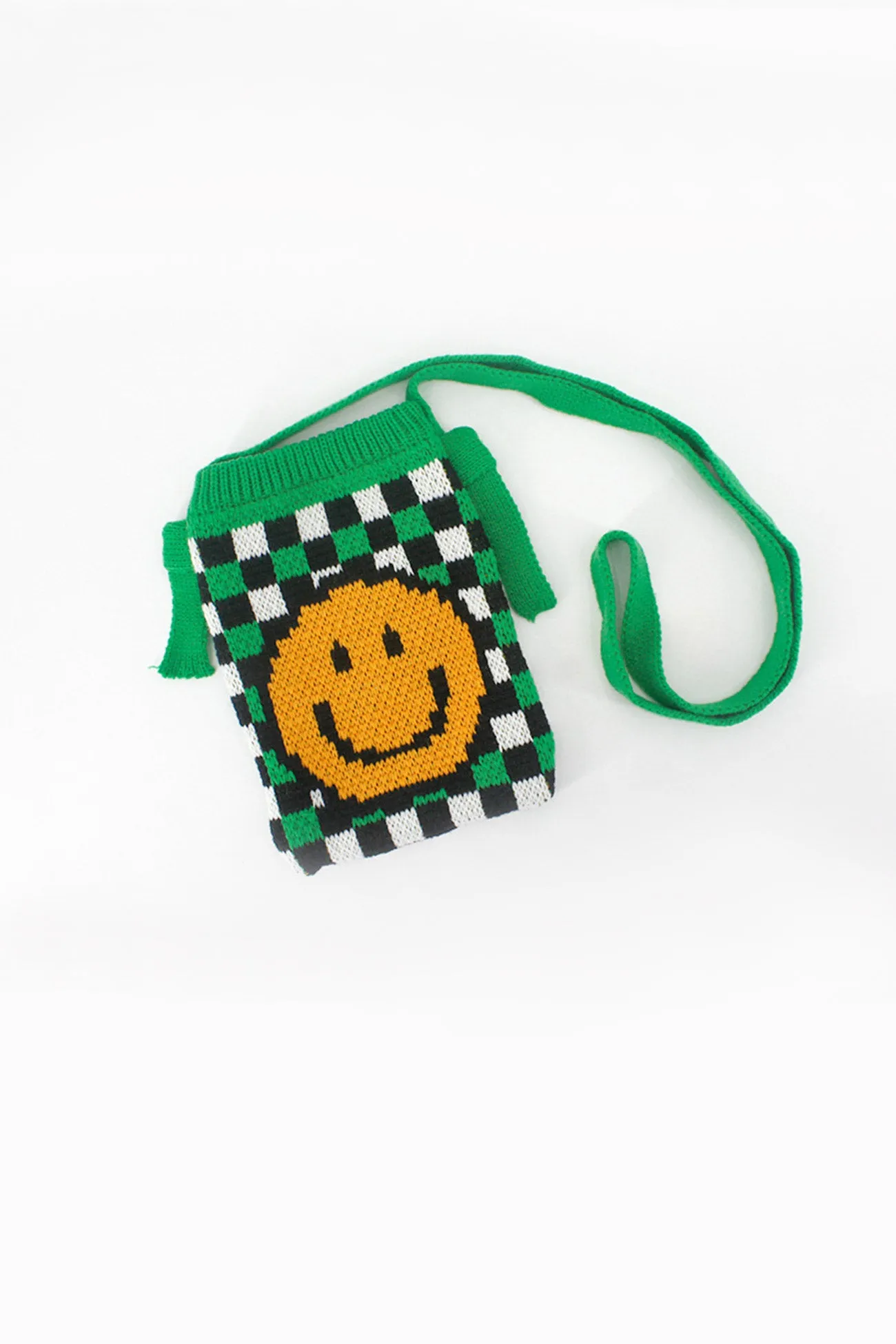 Cartoon Smiley Knitted One-Shoulder Bag