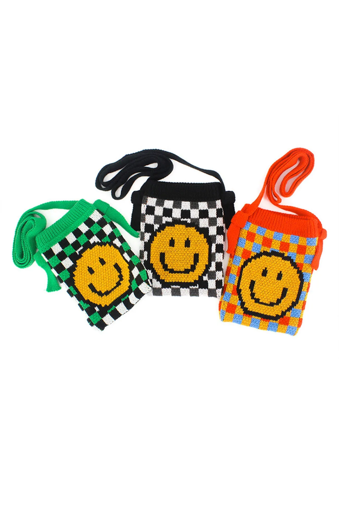 Cartoon Smiley Knitted One-Shoulder Bag