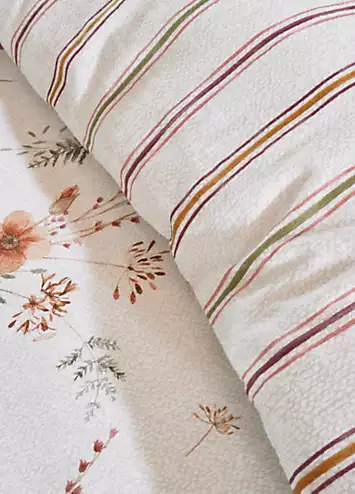 Catherine Lansfield Harvest Flowers Brushed Cotton Natural Duvet Cover Set | Kaleidoscope