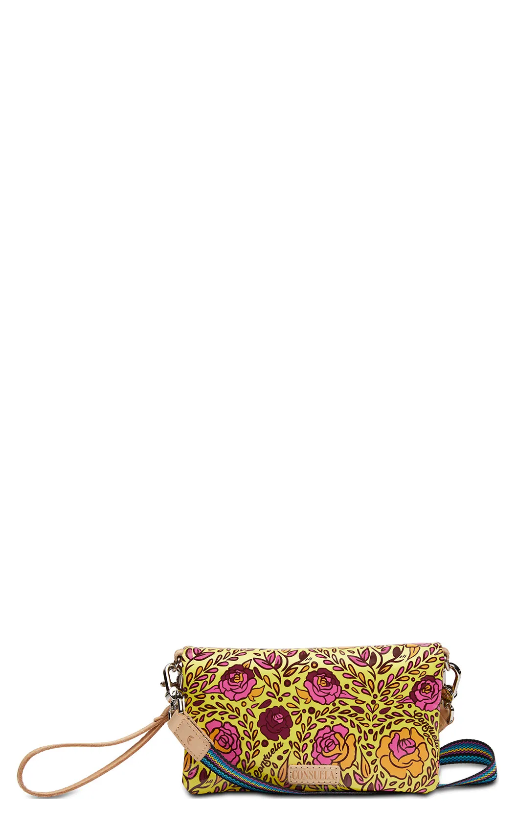 Consuela Millie Yellow Floral Print Uptown Crossbody Purse