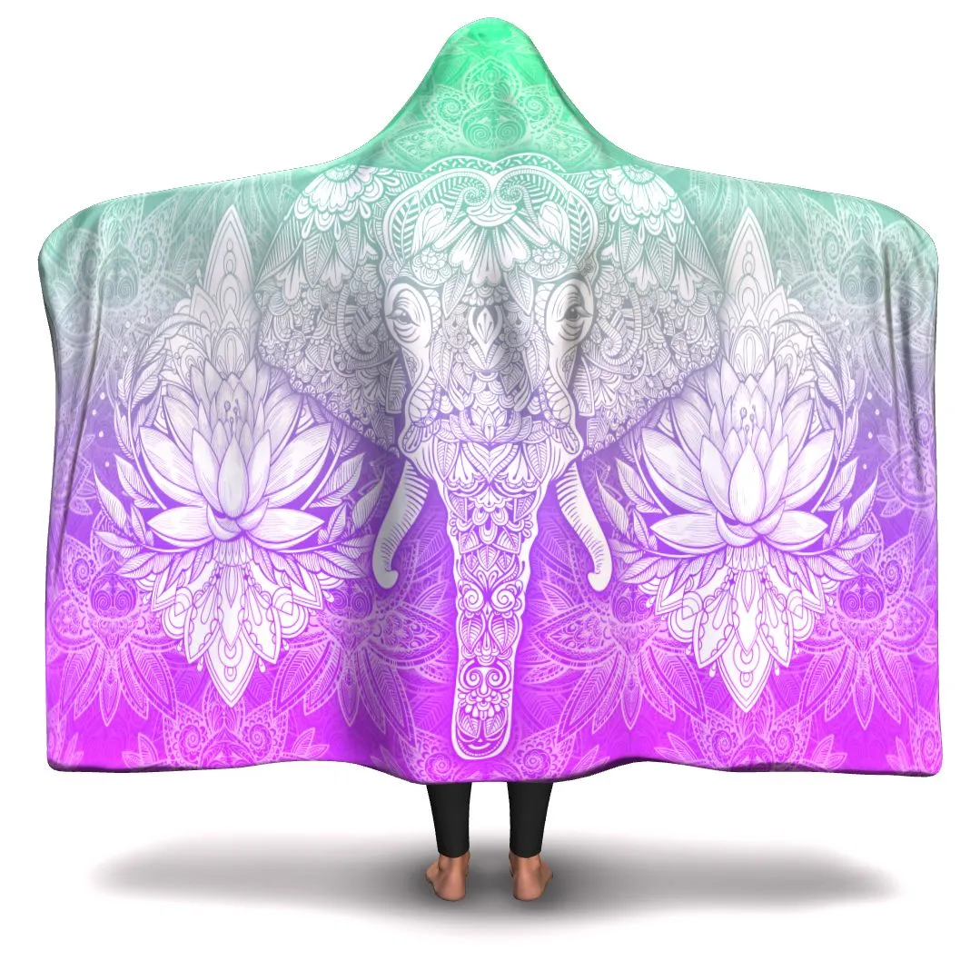 Electric Thread Elephant Hooded Blanket