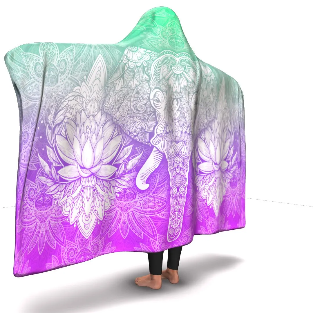 Electric Thread Elephant Hooded Blanket