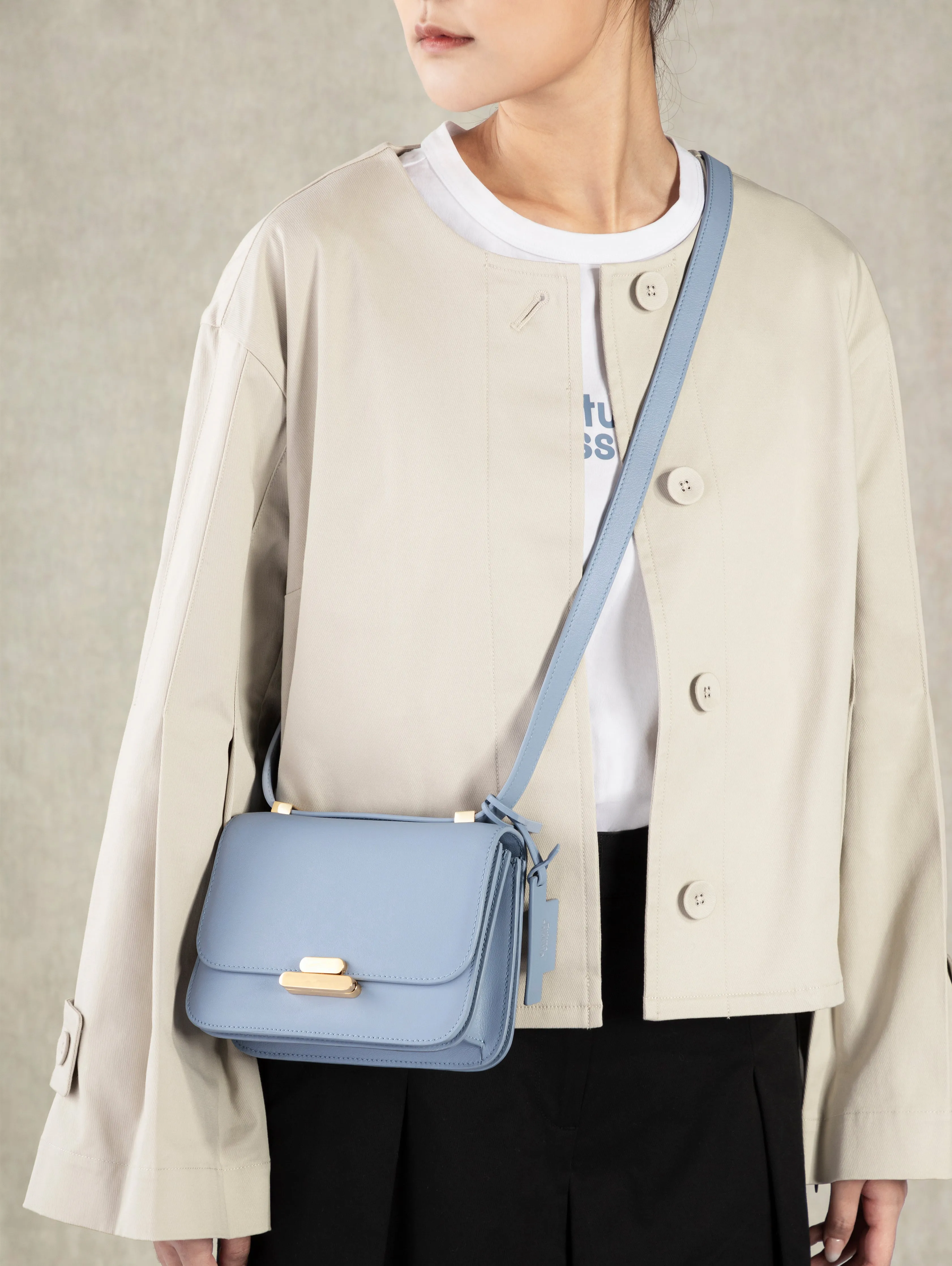 Future Classics   Mini Flip Lock Crossbody Light Blue