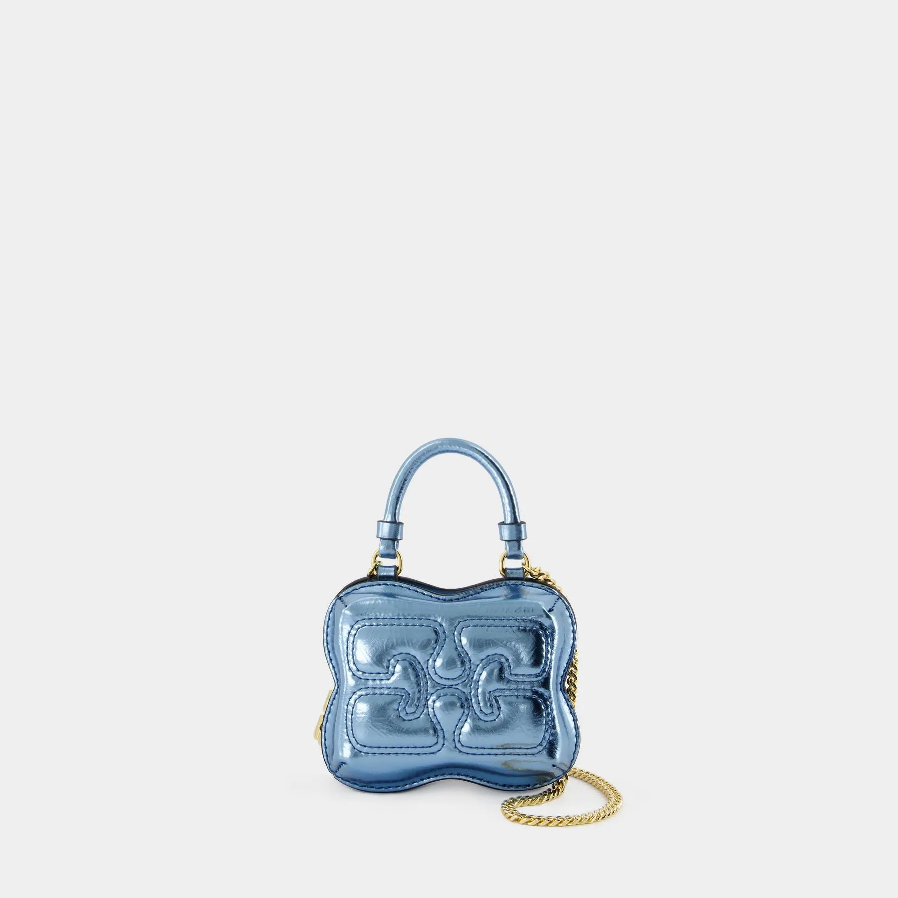 Ganni  Butterfly Nano Crossbody - Ganni - Synthetic Leather - Blue