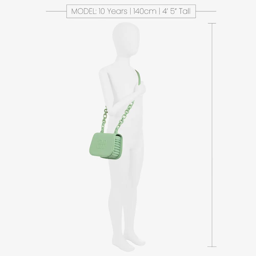 Girls Green Monogram Shoulder Bag (18cm)