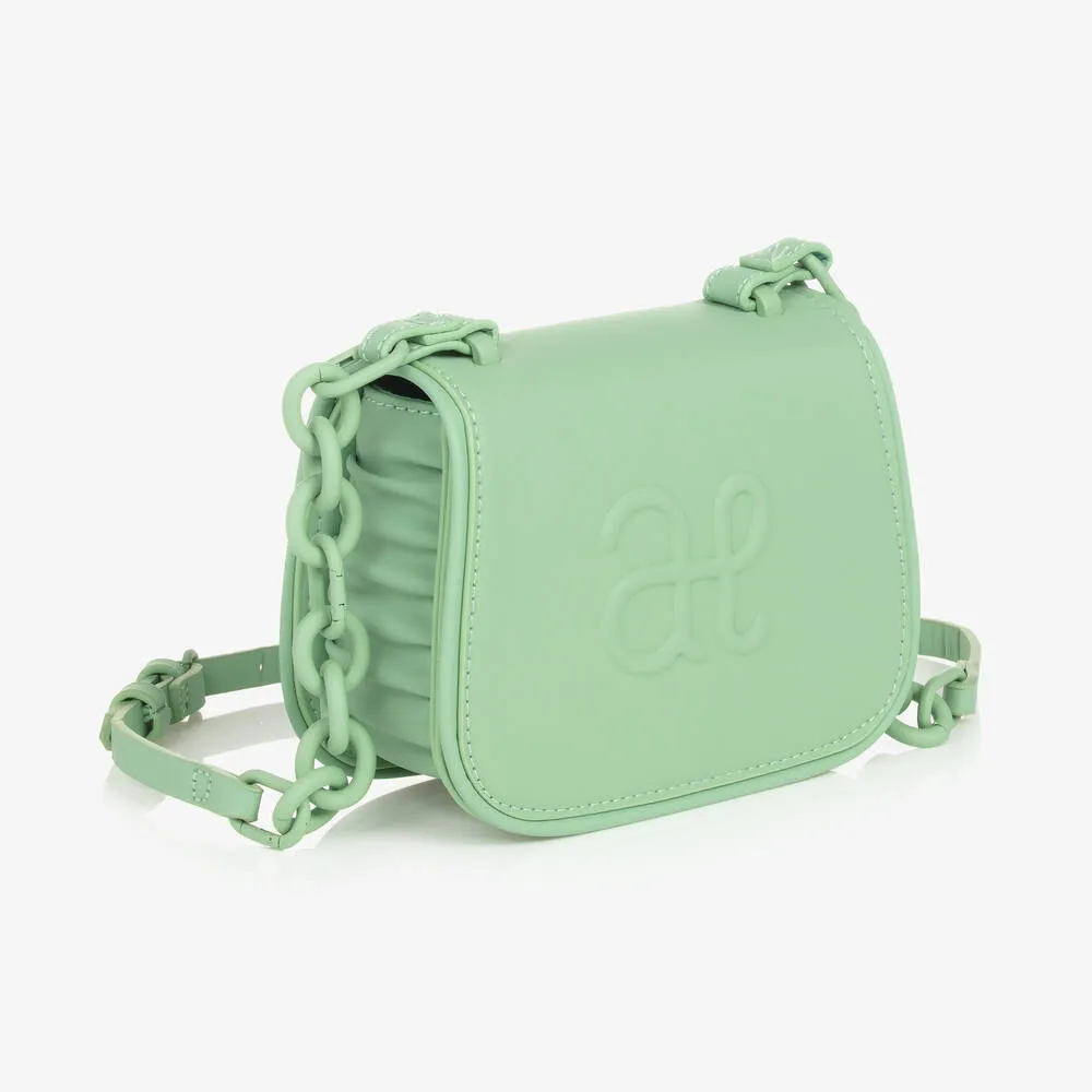 Girls Green Monogram Shoulder Bag (18cm)