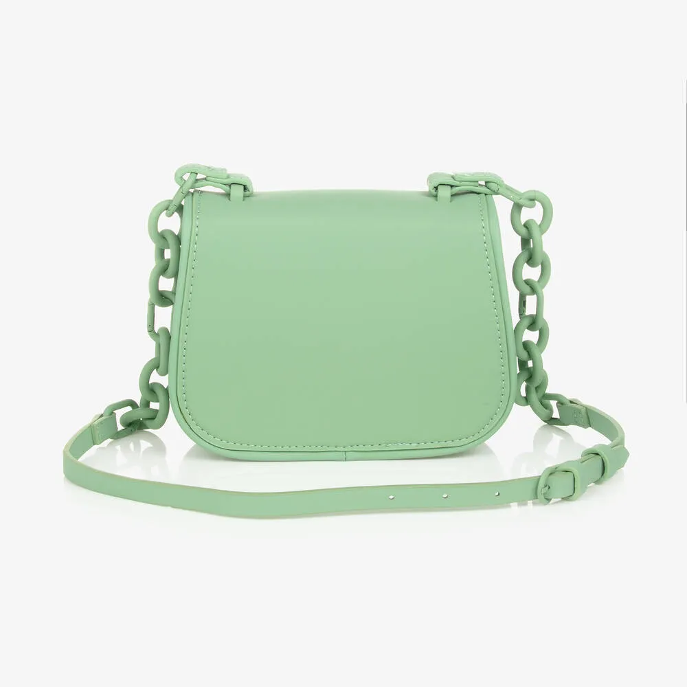 Girls Green Monogram Shoulder Bag (18cm)