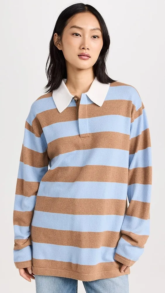 Guest in Residence   Striped Cashmere Rugby Pullover 