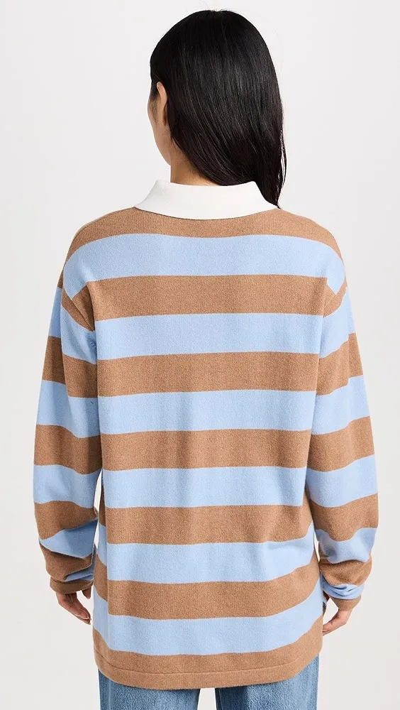 Guest in Residence   Striped Cashmere Rugby Pullover 