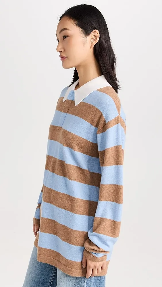 Guest in Residence   Striped Cashmere Rugby Pullover 