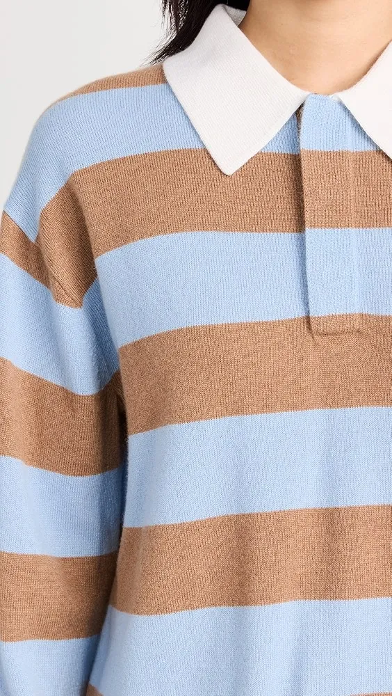 Guest in Residence   Striped Cashmere Rugby Pullover 