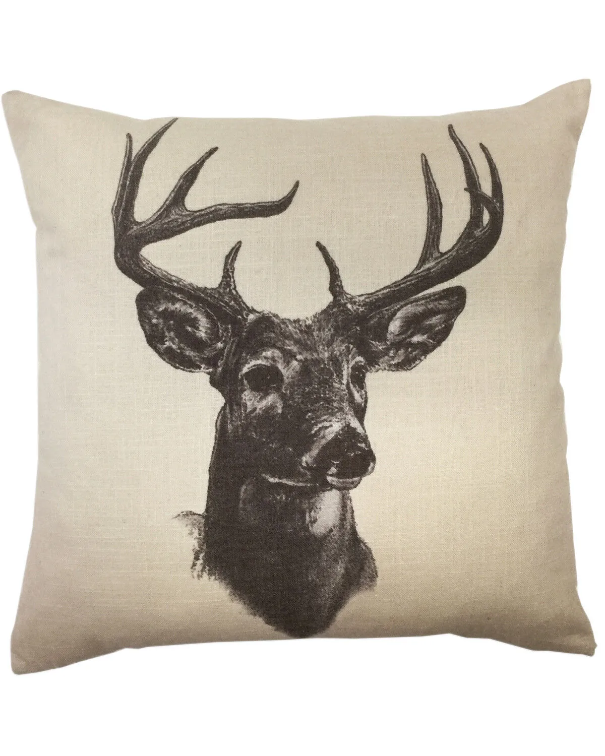 HiEnd Accents Whitetail Deer Print Linen Pillow