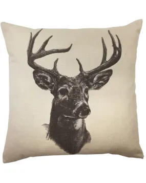 HiEnd Accents Whitetail Deer Print Linen Pillow