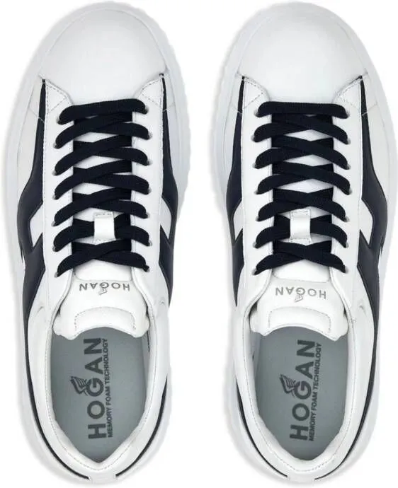 Hogan logo-patch lace-up sneakers White