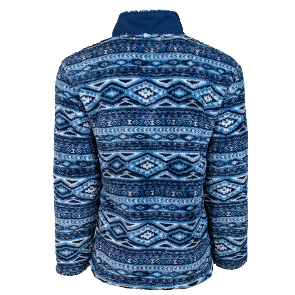 Hooey Youth Blue Aztec 1/4 Zip Pullover