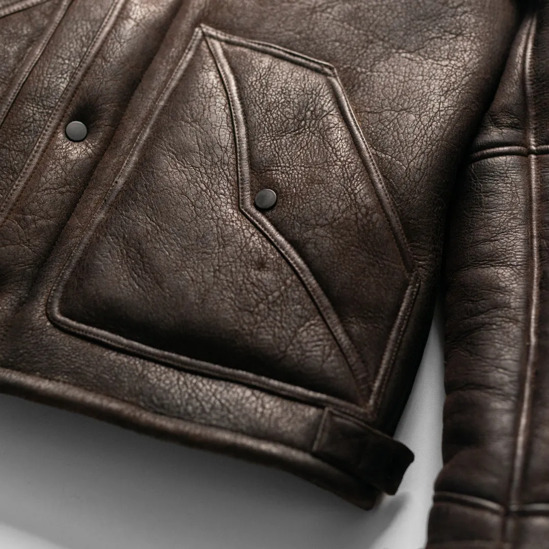 Jackson Shearling Leather Jacket | Brown