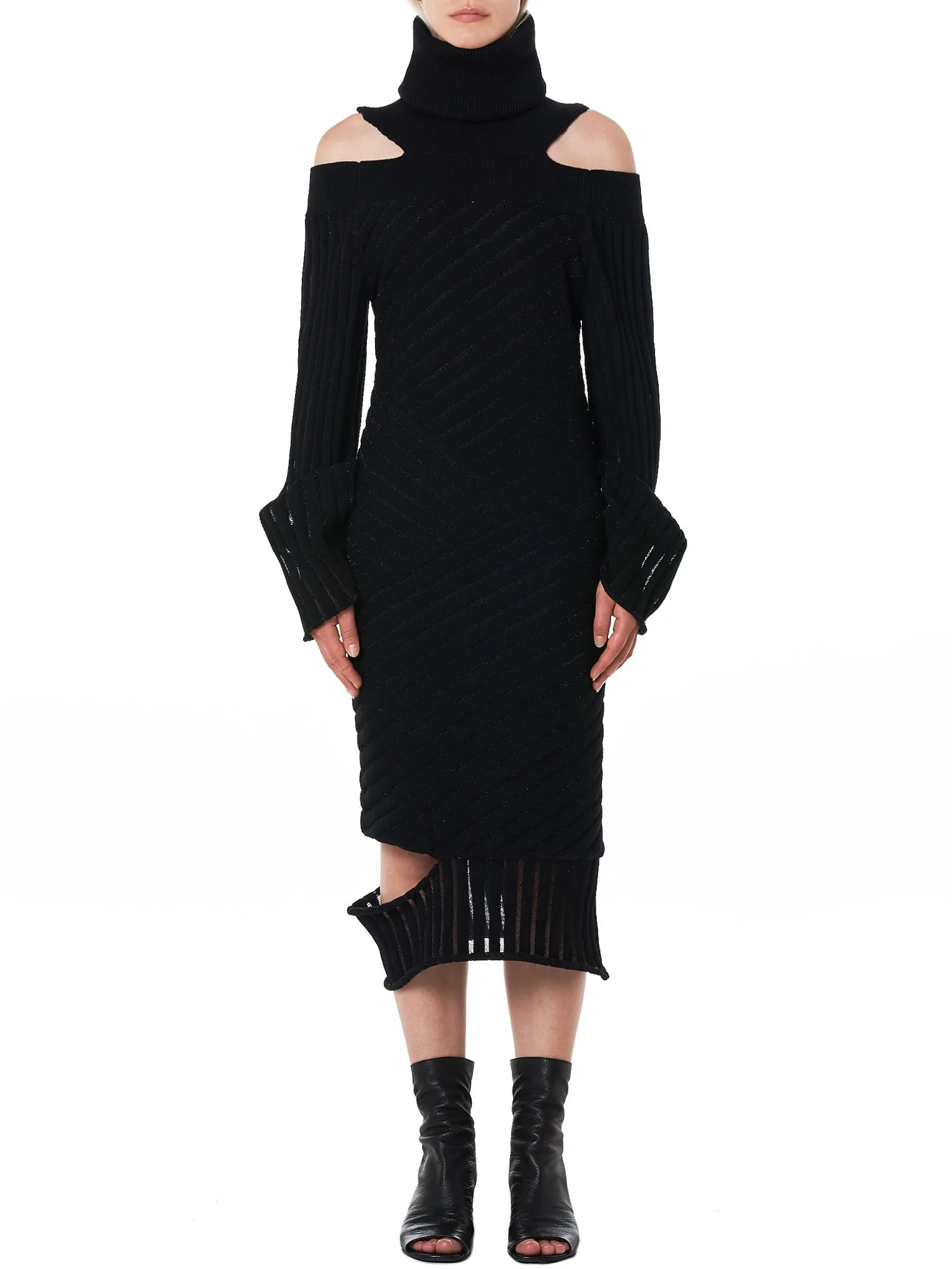 Knit Turtleneck Dress (D10-BLACK)