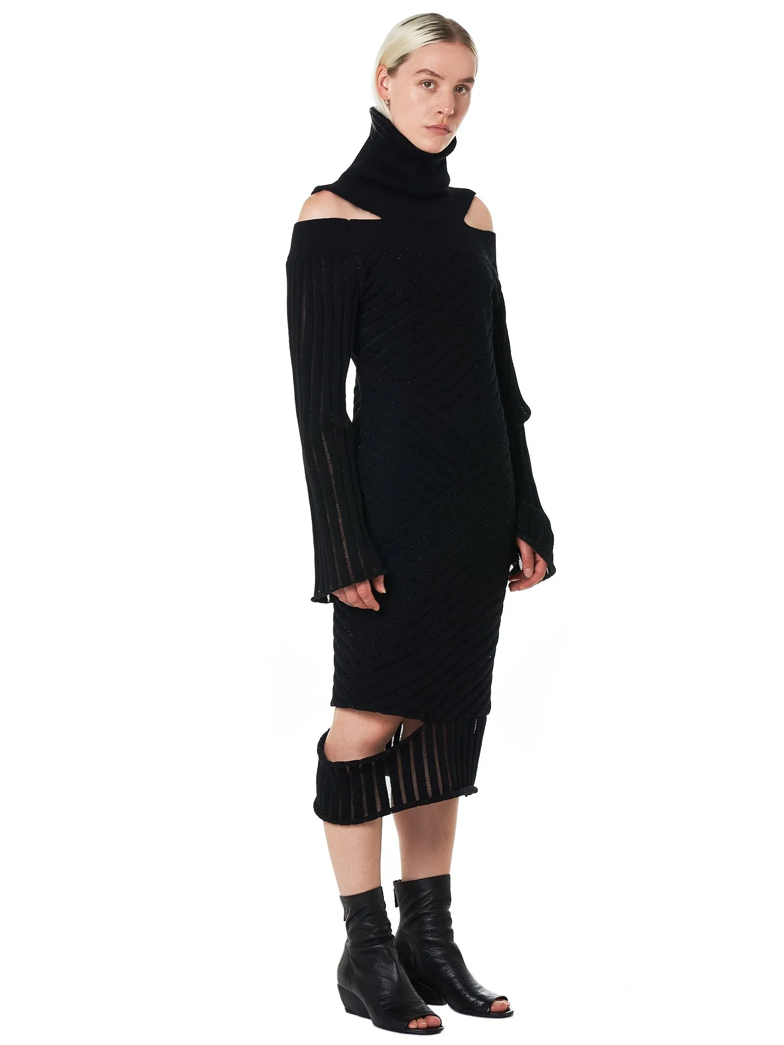 Knit Turtleneck Dress (D10-BLACK)