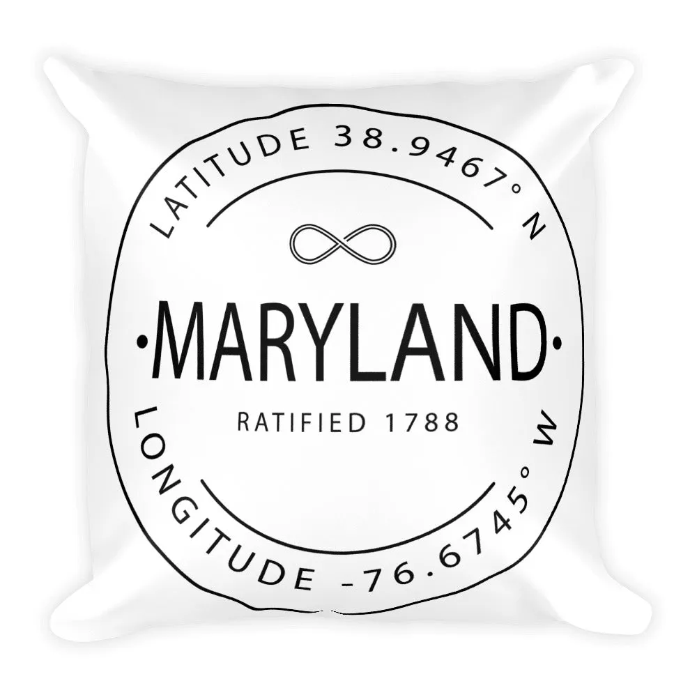 Maryland - Throw Pillow - Latitude & Longitude